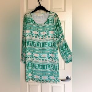 Green Pattern Cocktail Dress